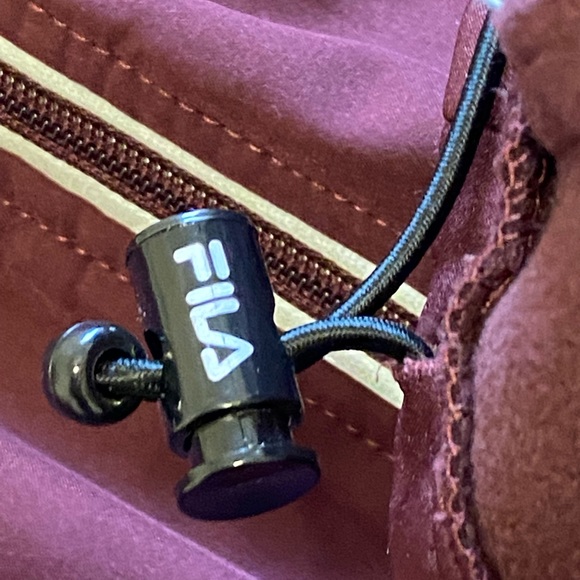 Fila womans full zip jacket Coat Large Pockets Red Pink Bungee Piping Detail - Picture 10 of 11